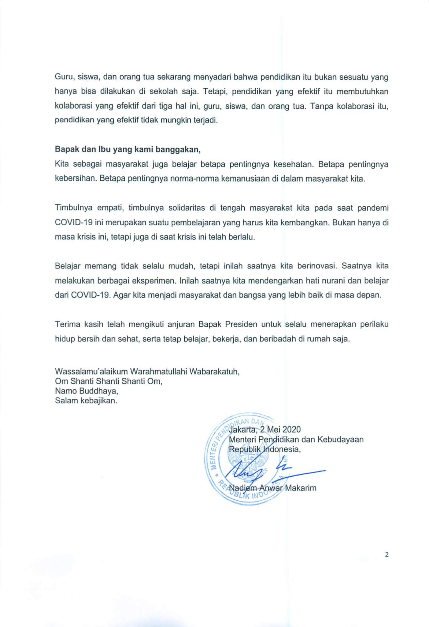 Pidato Mendikbud dalam Peringatan Hari Pendidikan Nasional Pidato Mendikbud dalam Peringatan Hari Pendidikan Nasional